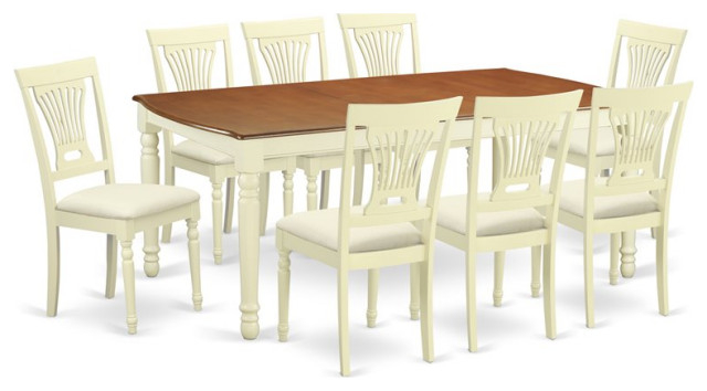 East West Furniture Dover 9-Piece Dining Room Table Set In Buttermilk/Cherry - Traditional ... regarding Creating Lasting Memories Around Your East West Furniture Dover Table