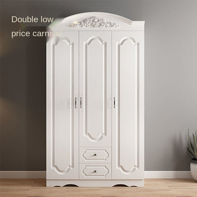 European Wardrobe Simple Modern Economical Three-Door Four-Door Cabinet ... intended for Solid Wood Small Wardrobe, White Four-Door Top Cabinet 61.4X19.7X19.7 Inch