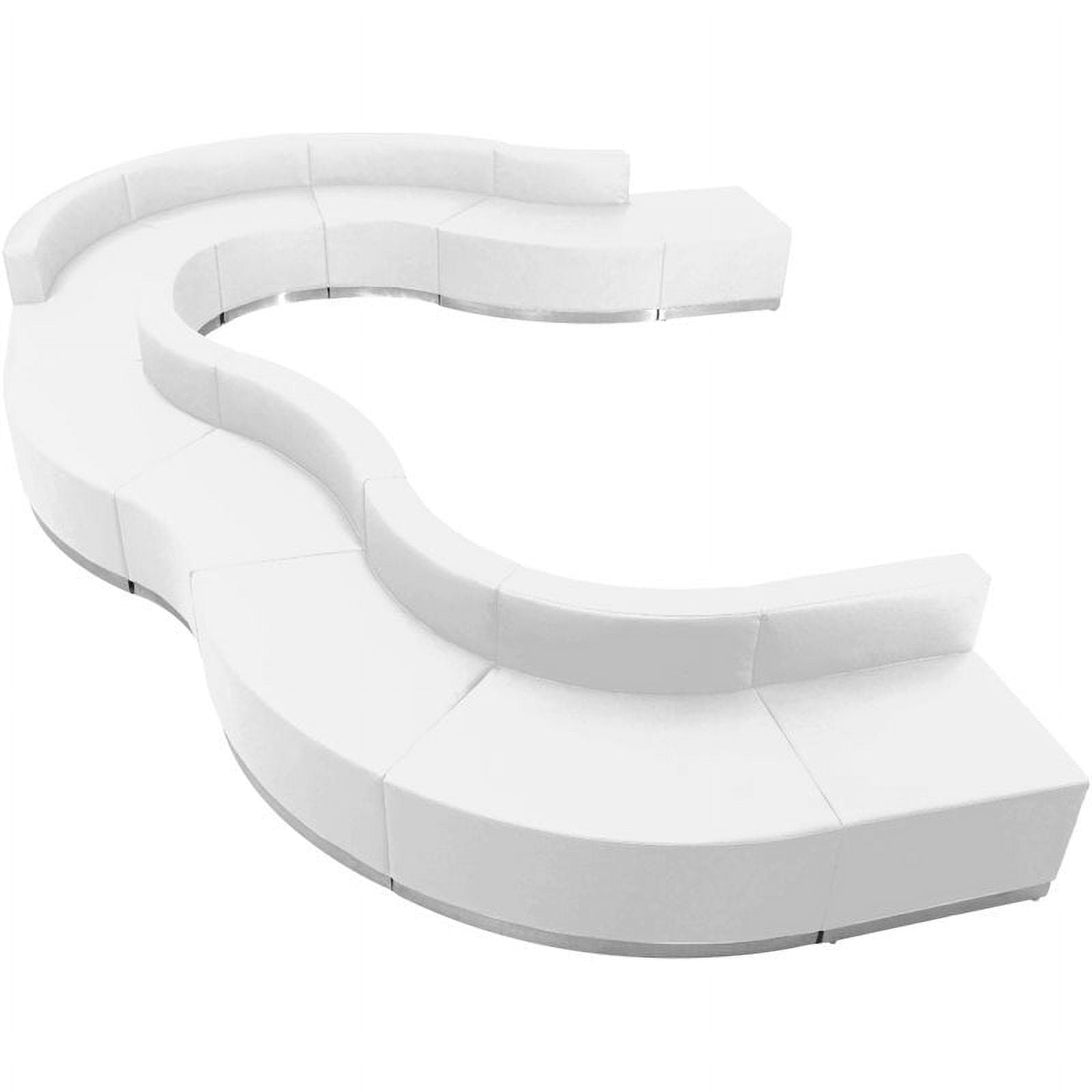 Flash Furniture Hercules Alon 11 Piece Reception Seating In White ... for Hercules Alon Series Black Leather Reception Configuration, 6 Pieces