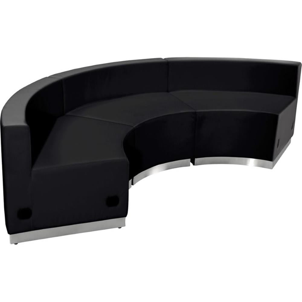 Flash Furniture Hercules Alon 3 Piece Reception Seating In Black ... in Flash Furniture Hercules Alon 6 Piece Reception Seating In Black