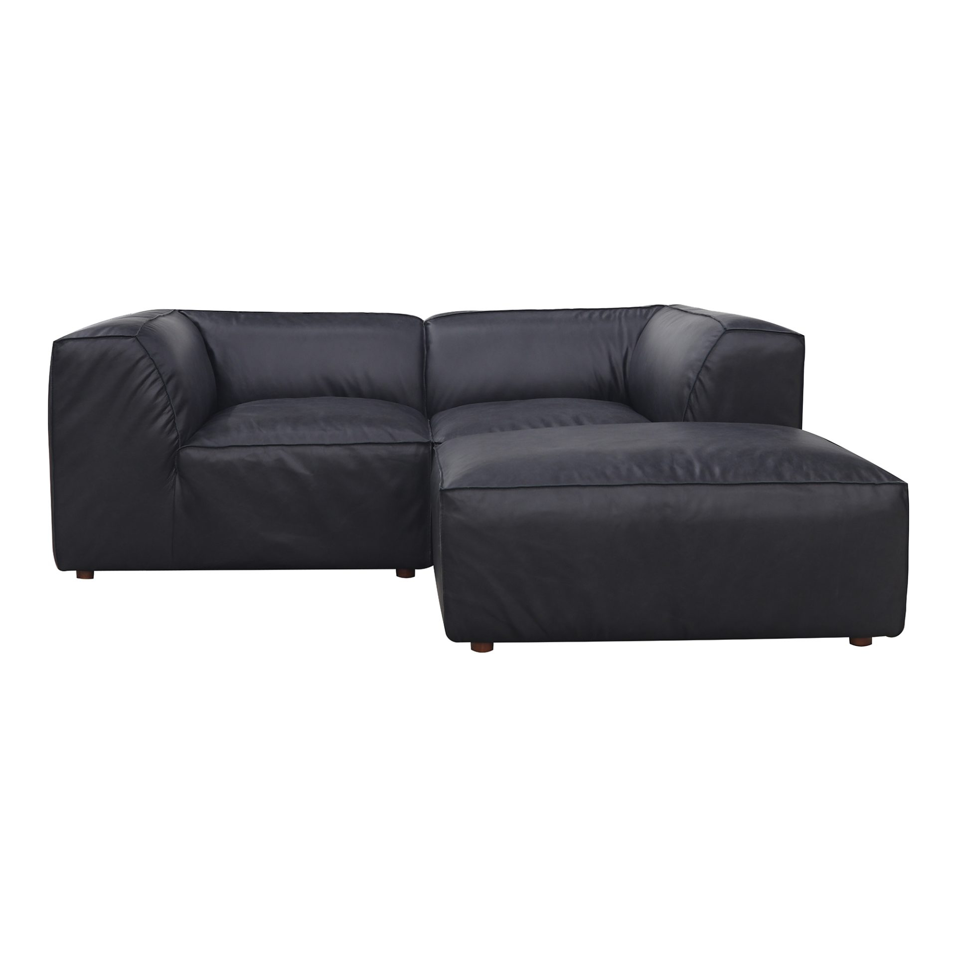 Form Nook Modular Sectional Vantage Black Leather - Nest Furnishings throughout