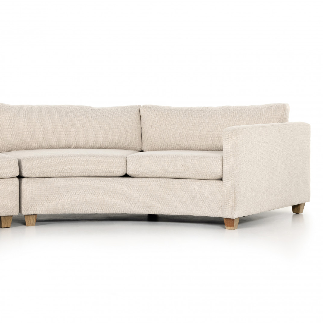 Four Hands Heidi 2-Piece Right Arm Facing Sectional W Ottoman Ivory ... throughout The Versatility of a Right-Arm Facing Sectional Enhanced by a Beige Ottoman