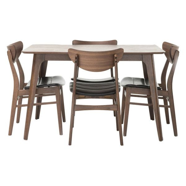 Gdf Studio Katherine Mid-Century Modern 5 Piece Dining Set - Midcentury ... pertaining to Gdf Studio Katherine Mid-Century Modern 5 Piece Dining Set, Dark Brown
