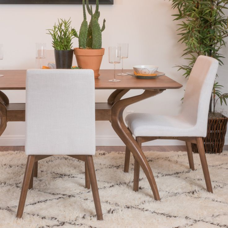 Gdf Studio Katherine Mid Century Modern Upholstered Dining Chairs, Set ... inside Expert Insights on the GDF Studio Katherine Dining Set&amp;#039;s Durability
