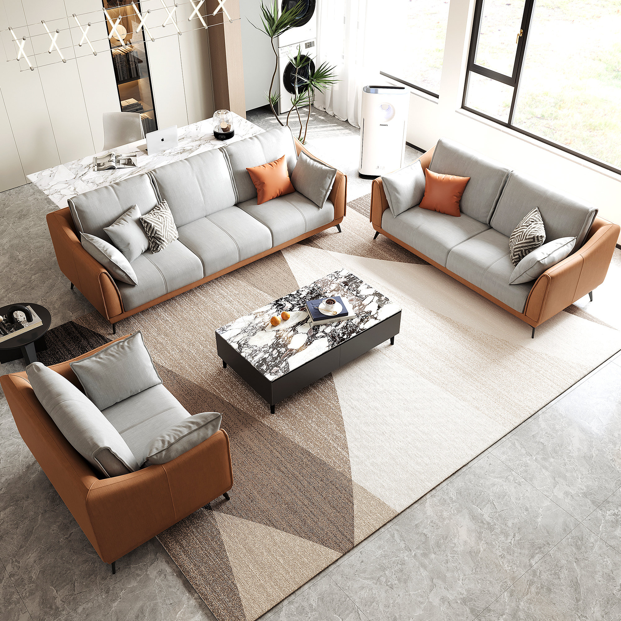 George Oliver 3 Piece Living Room Set &amp;amp; Reviews - Wayfair Canada in The Versatility of the Warner Gray 3-Piece Sofa Set With Corner-Piece for Modern Homes