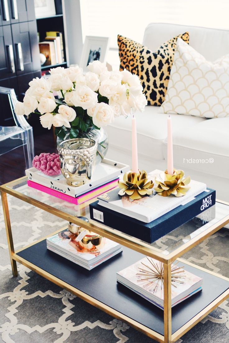 Gold Coffee Table Tray Decor with regard to Integrating Gold Accents A Coffee Table&amp;#039;s Role in Decor