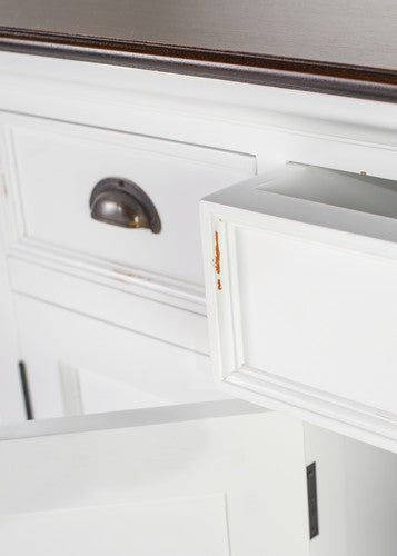 Halifax Accent Buffet - Distressed White Sideboard With 4 Doors, 3 ... in Halifax Accent White Distress &amp;amp; Deep Brown Buffet With 4 Doors 3 Drawers