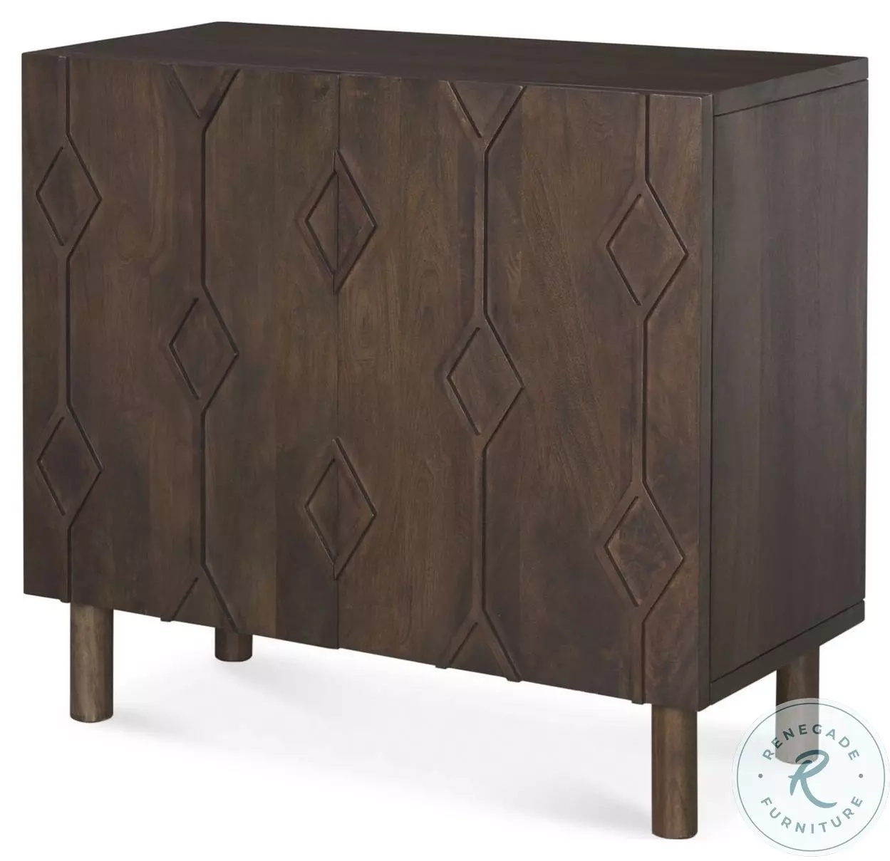 Heera Dark Brown Diamond Motif Shelf Accent Cabinet From Mercana ... throughout Heera Dark Brown Diamond Motif With Shelf Sideboard