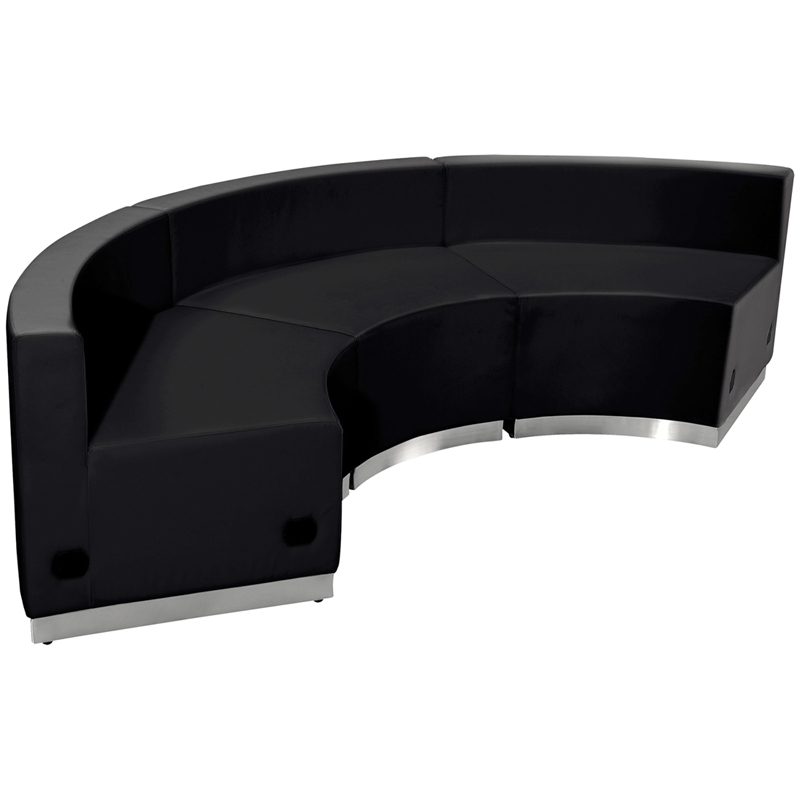 Hercules Alon Series Black Leather Reception Configuration, 3 Pieces ... pertaining to Key Considerations for Setting Up Your Hercules Alon Black Leather Reception Space