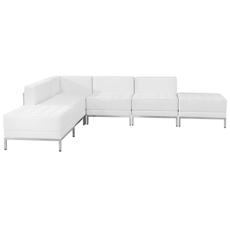 Hercules Imagination Series Melrose White Leather Sectional Configuration, 6 Pieces - By Flash ... with regard to Hercules Imagination Melrose White Leather Sectional Configuration, 6 Pieces
