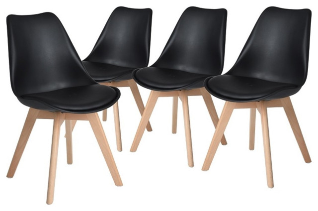 Homycasa Modern Leather Upholstered Side Chair In Black ( Set Of 4 ... with regard to Integrating Homycasa Leather Chairs for a Chic and Contemporary Look