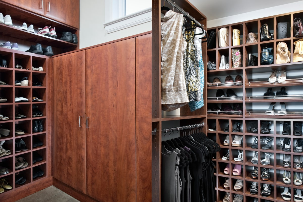 Maximizing Space with the Cherry Wood Skeleton Wardrobe