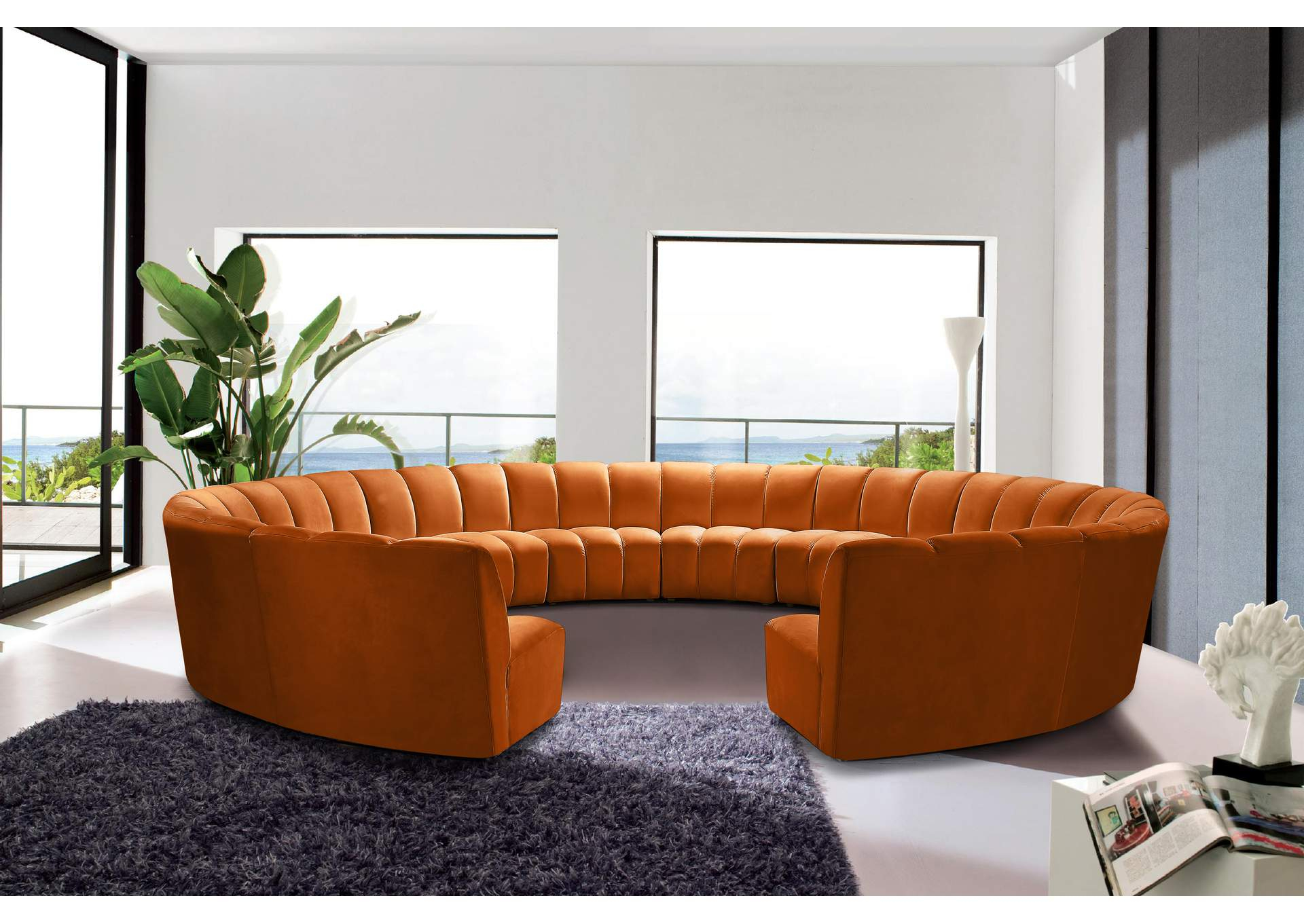 Infinity Cognac Velvet 12 Piece Modular Sectional for Decoding the Charm of Cognac Velvet Sectionals