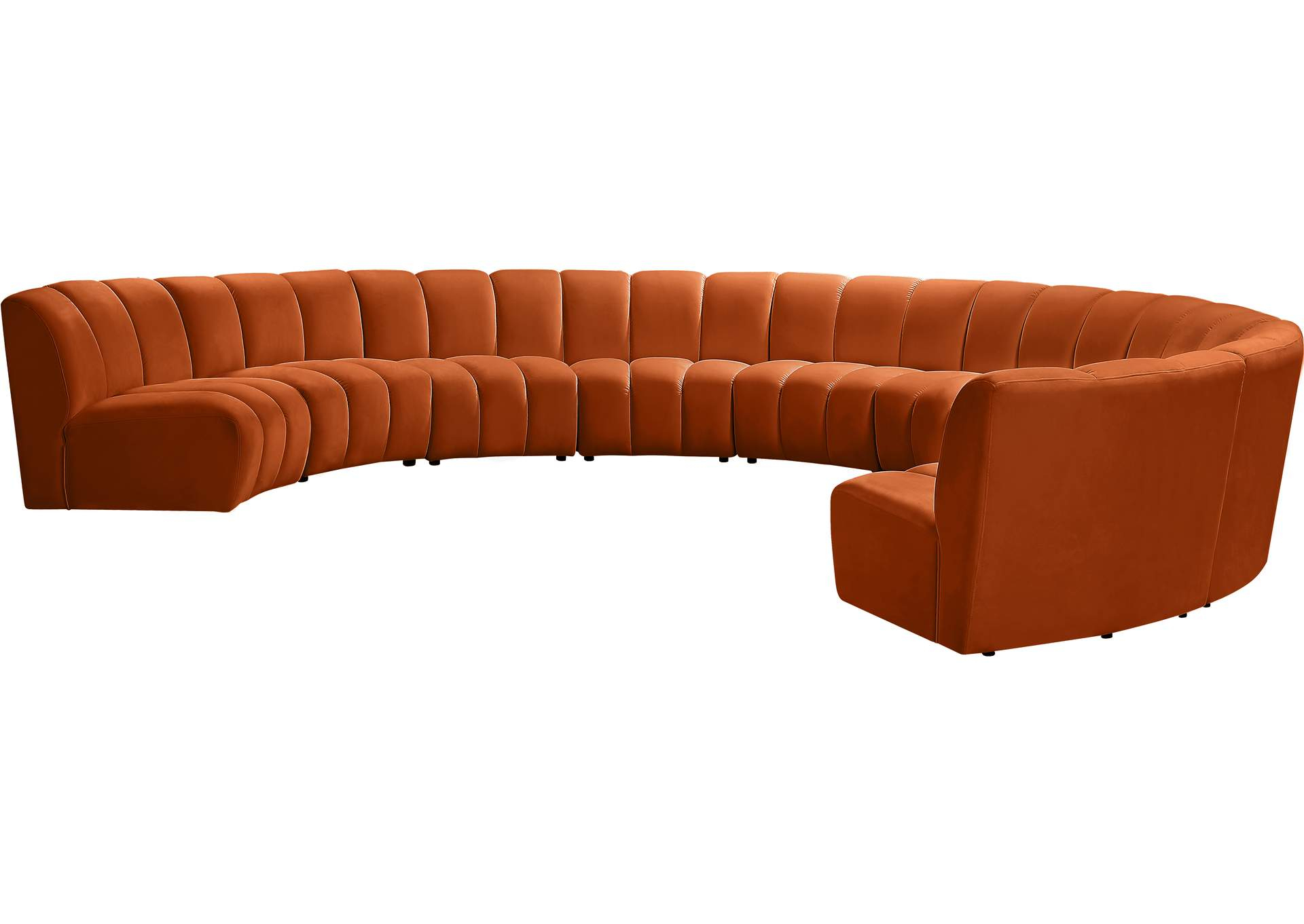 Infinity Cognac Velvet 9 Piece Modular Sectional regarding Decoding the Charm of Cognac Velvet Sectionals