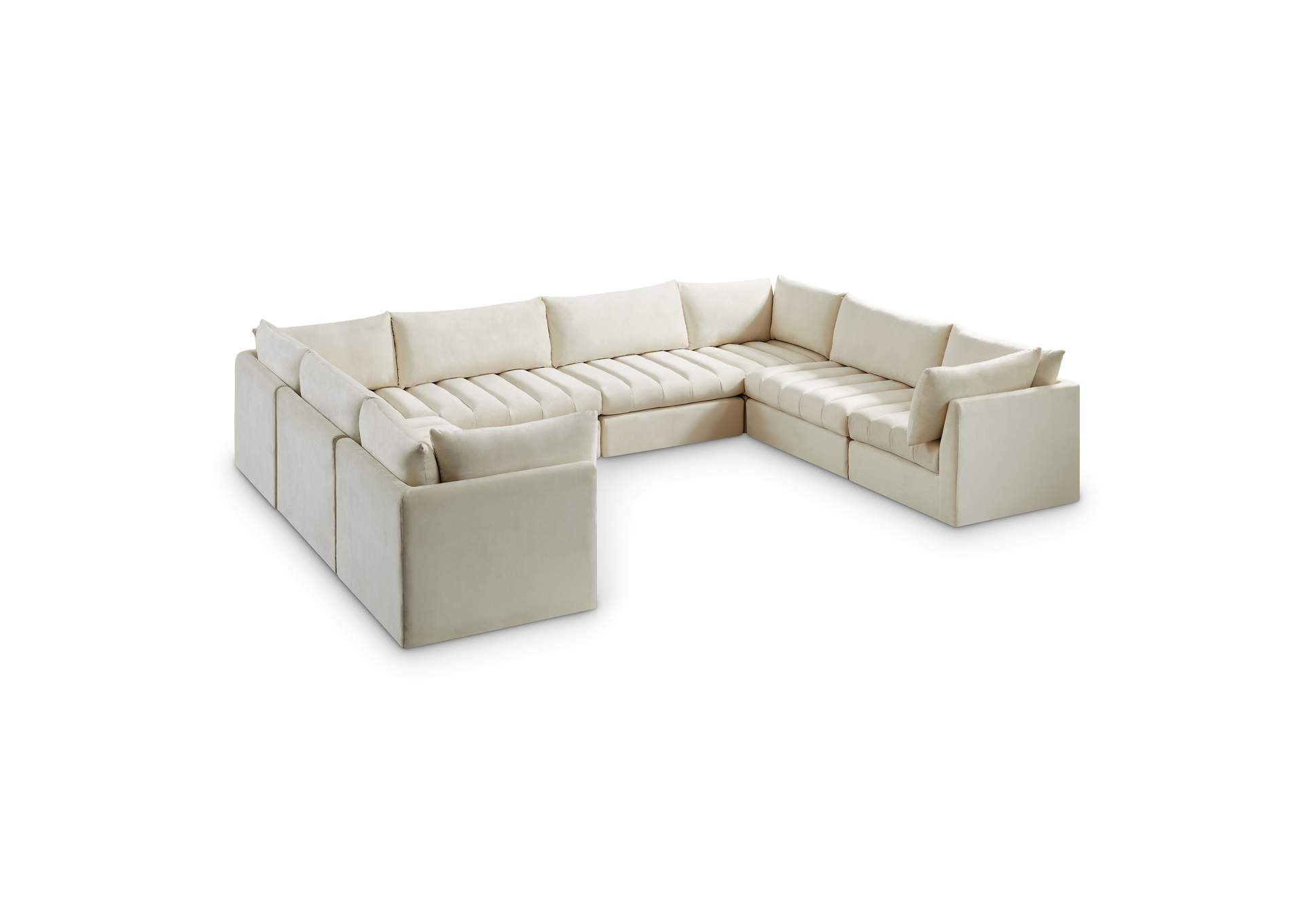 Jacob Cream Velvet Modular Sectional intended for Arc Boucle Fabric Upholstered 6-Pc. L-Shaped Modular Sectional, Cream