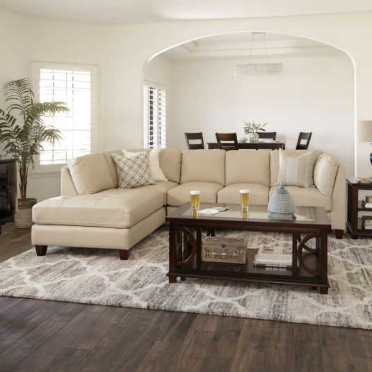 Jerome&amp;#039;s Furniture Offers The Devon Leather Sectional - Taupe At The ... within Designing Your Dream Living Room with the Flix 5-Piece Taupe Sectional