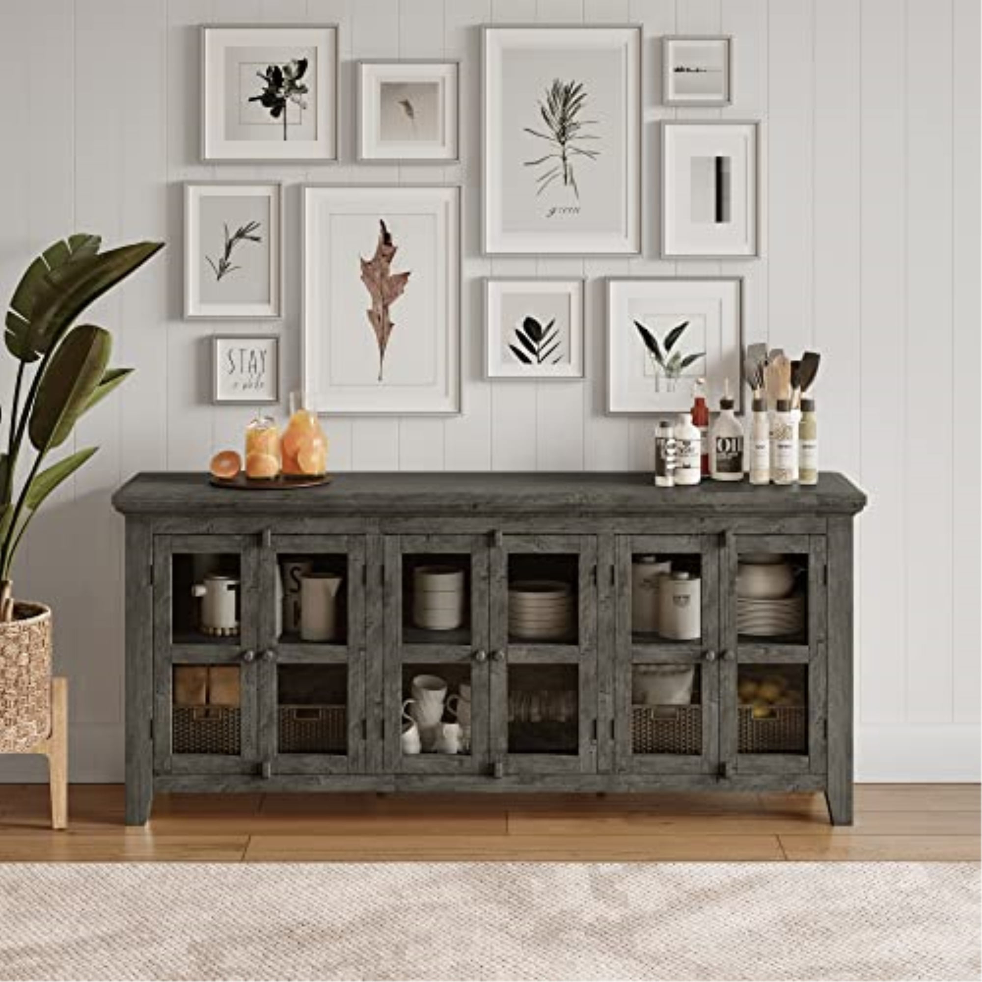 &amp;quot;Jofran Rustic Shores 70&amp;quot;&amp;quot; Solid Wooden Buffet, Coastal Distressed Acacia Six-Door Sideboard ... with Rustic Shores 70 Coastal Distressed Acacia Six-Door Sideboard Cabinet