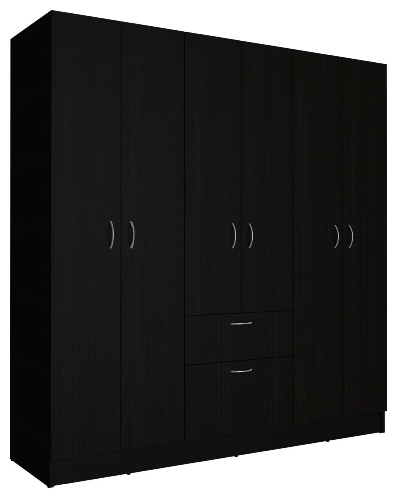 Unlocking Storage Potential The Kibo 6-Door Armoire in Black and White