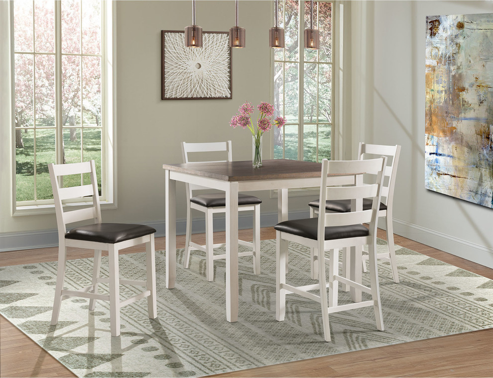 Kona Brown 5Pc Counter Height Dining Set-Table &amp;amp; Four Chairs - Transitional - Dining Sets - By ... pertaining to Creating Cozy Meal Moments with the Kona Gray 5PC Dining Set