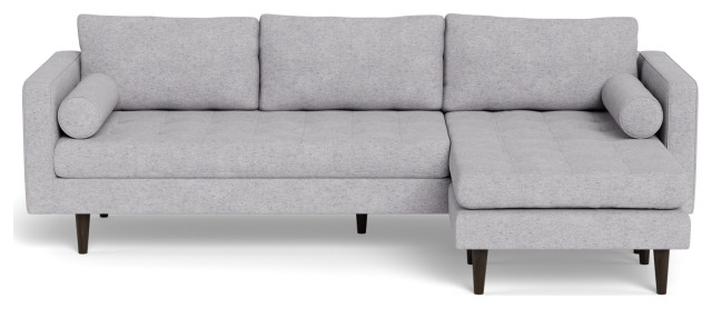 Ladybird Reversible Sofa Chaise, Travis Pewter - Midcentury - Sectional ... pertaining to Ladybird Reversible Sofa Chaise, Travis Pewter