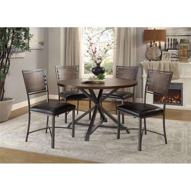Lexicon Fideo Metal Dining Room Side Chairs In Burnished/Black (Set Of ... pertaining to