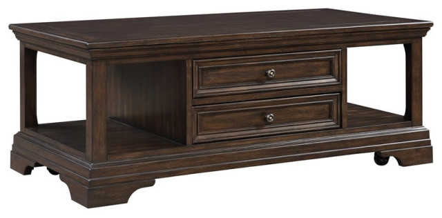 Lexicon Tobias Traditional Wooden Lift Top Coffee Table In Espresso ... regarding Lexicon Frazier Park Wood 2 Drawer Coffee Table In Brown Cherry