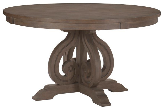 Lexicon Toulon Wood Dining Round Table In Wire Brushed Dark Pewter ... with