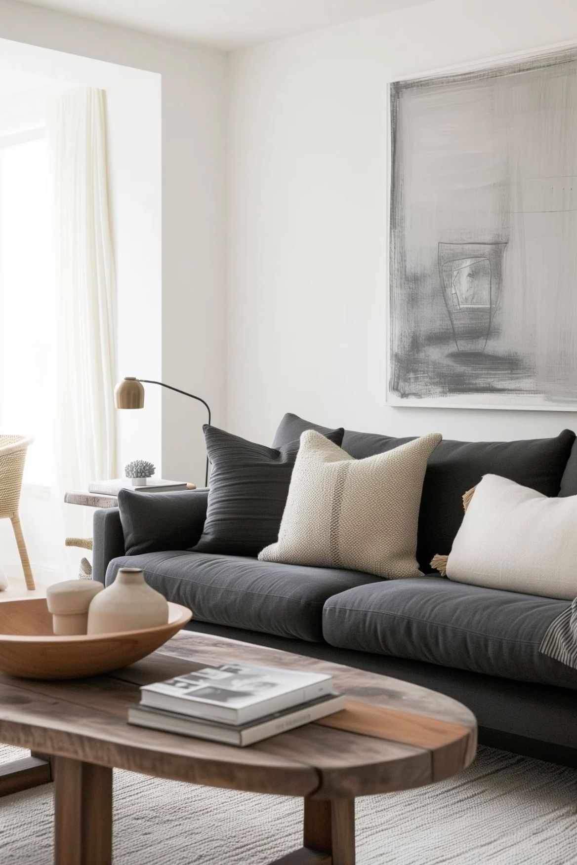 Living Room With Grey L Shaped Sectional – Artofit inside Indulge Upholstered Modular L-Shaped Sectional, Grey, 5-Piece: 2 Armless Chair, 3 Corner Chair, Down Stuffed Linen Textured Fabric