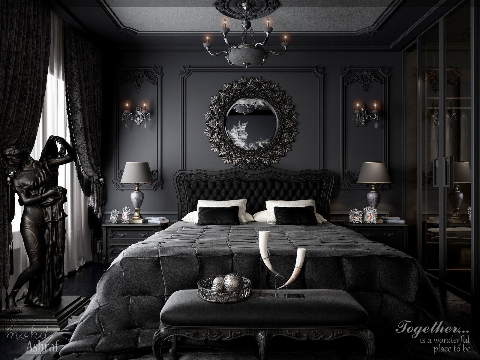 Luxury Black Bedroom Design pertaining to Black Midas Bedroom Board With Shopping List