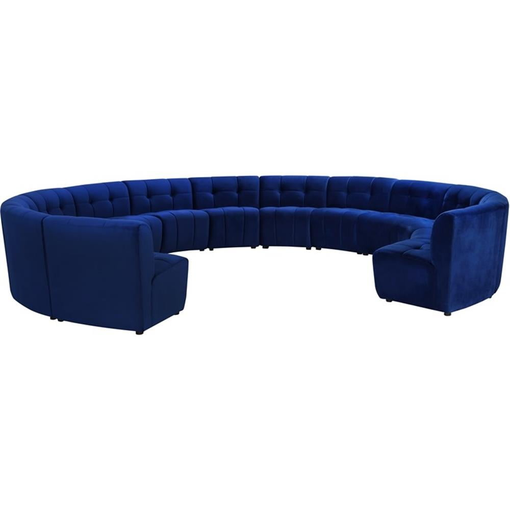Maklaine 13-Piece Modular Contemporary Velvet Sectional Sofa In Navy ... within Beyond the Trend Exploring the Enduring Appeal of the Maklaine Navy Velvet Sofa