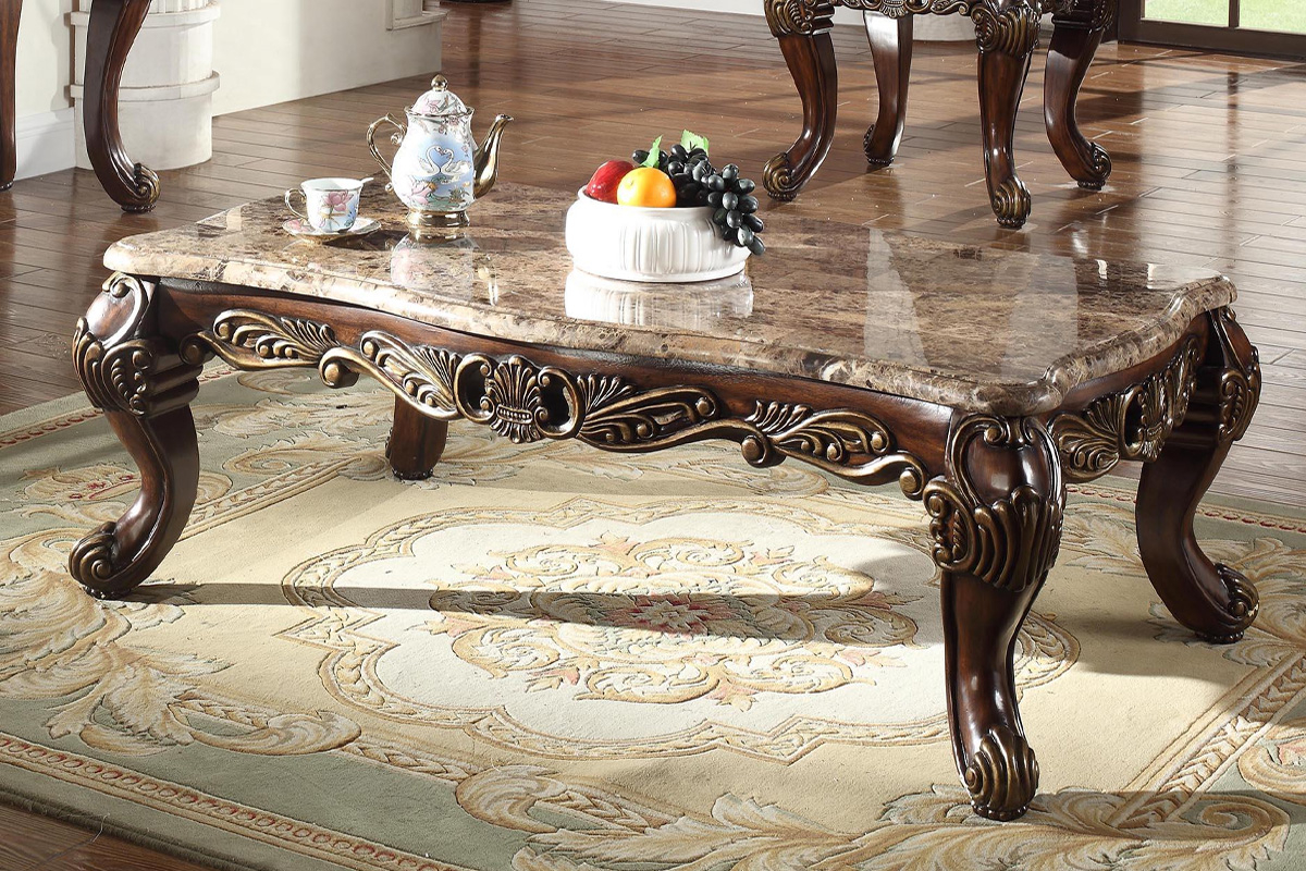 Marble Top Cherry Finish Coffee Table - Exotic &amp;amp; Rustic Furniture with A Closer Look at the Miyeon Coffee Table Marble Top Cherry Finish Craftsmanship and Design
