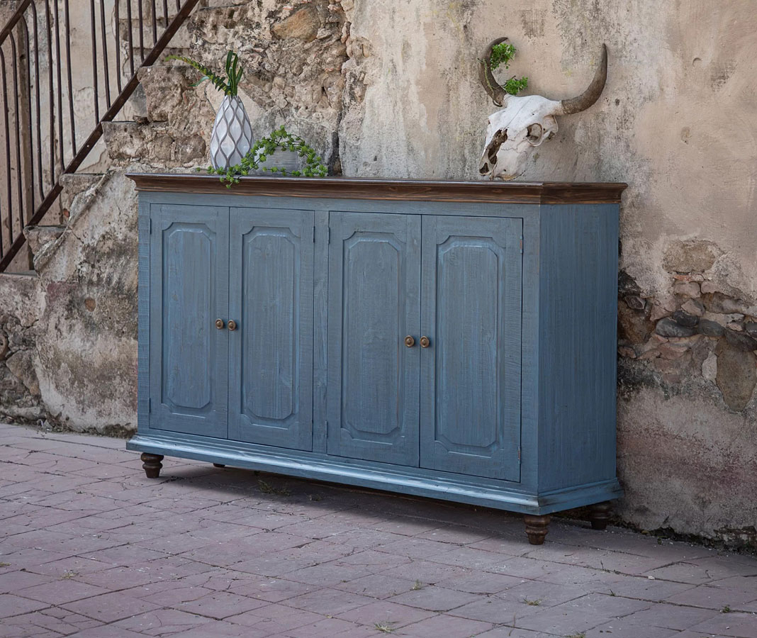 Margot Console (Sky Blue) By Ifd Furniture | Furniturepick for Margot Rustic Solid Wood Console/Cabinet, Blue