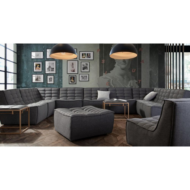 Marshall Scooped Seat Ottoman In Grey Fabric By Diamond Sofa ... in Marshall 5Pc Corner Modular Sectional Scooped Seat In Grey Fabric