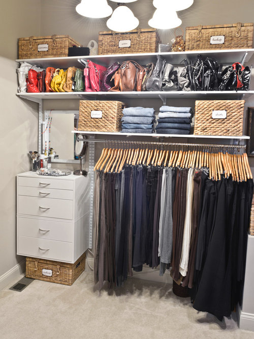 Maximize Closet Space Design Ideas &amp;amp; Remodel Pictures | Houzz for Maximizing Space with the Cherry Wood Skeleton Wardrobe