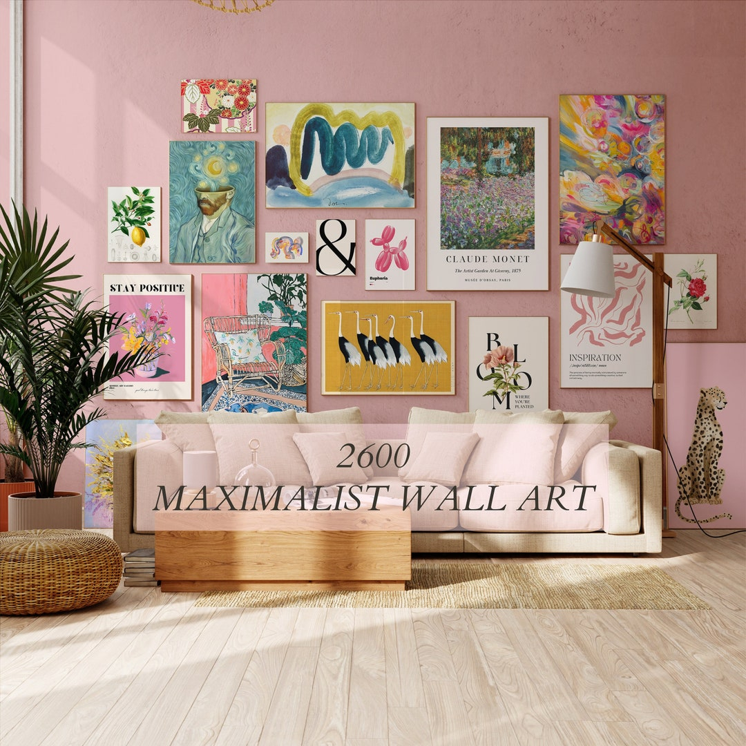 Mega Bundle Of 2600 Maximalist Gallery Wall Set,Eclectic Wall Art ... with regard to Inside the Maximalist Wall Art Mega Bundle What Makes It So Special