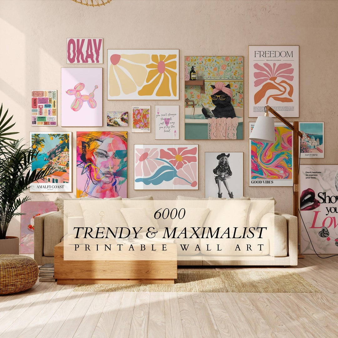 Mega Bundle Of 6000 Maximalist Gallery Wall Set,Eclectic Wall Art ... for Product Of The Week Maximalist Wall Art Mega Bundle