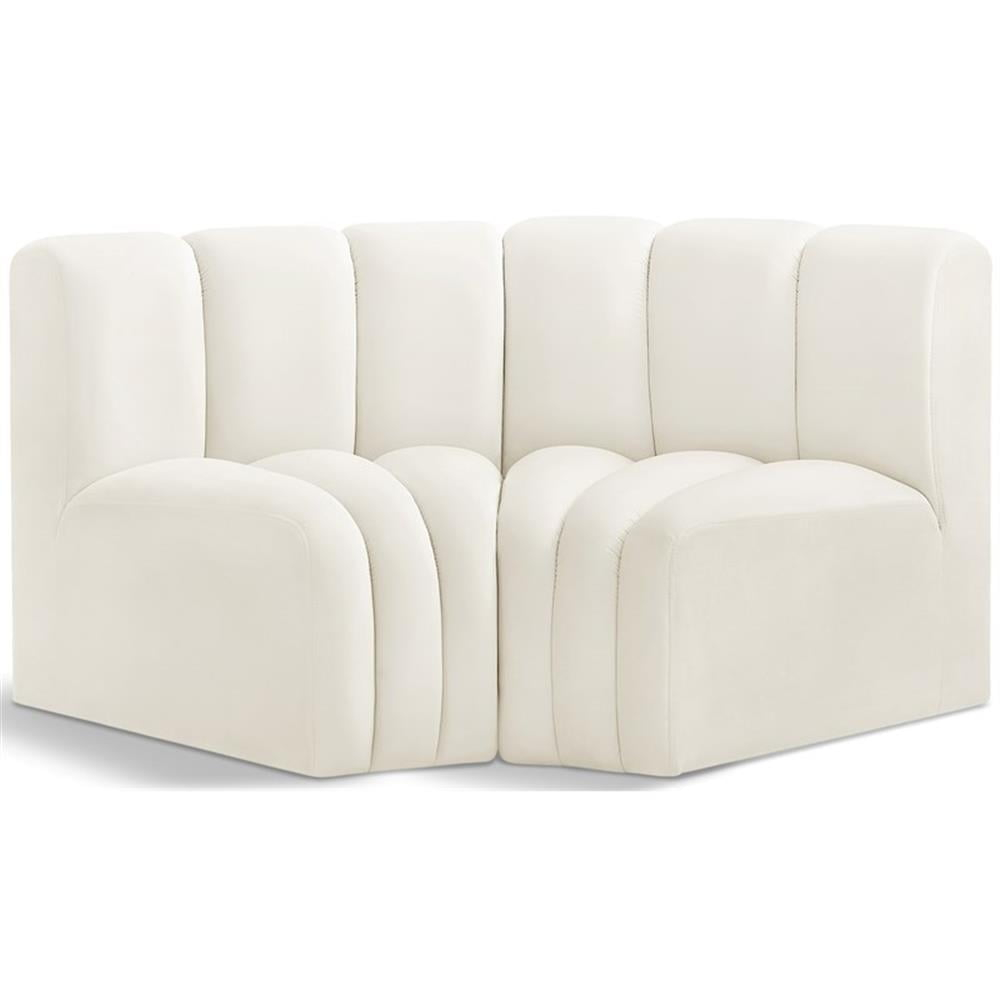 Meridian Furniture Arc Cream Velvet Modular Sectional - Walmart.com intended for Achieving Ultimate Relaxation with the Cream Arc Velvet Modular Sofa