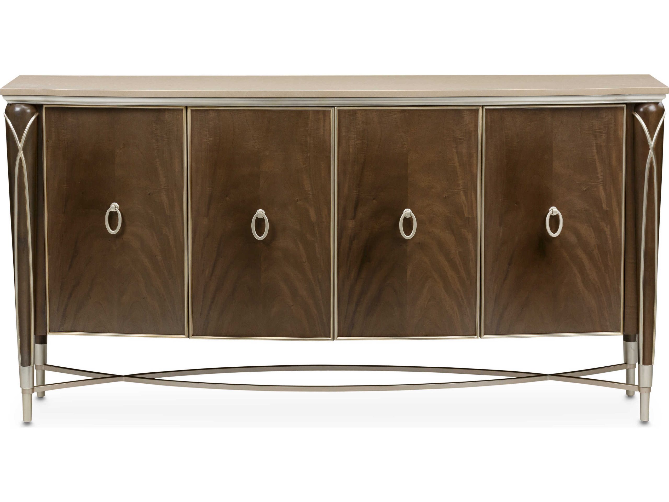 Michael Amini Villa Cherie Hazelnut 74&amp;quot; Birch Wood Sideboard | Aicn9008007Sa410 intended for Caring for Your Michael Amini Carrollton Spruce Sideboard&amp;#039;s Rustic Finish