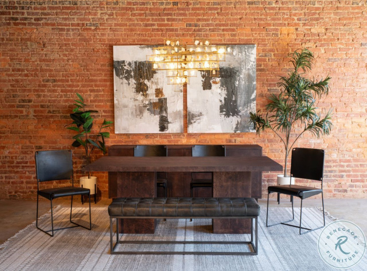 Milan Aged Mahogany 79&amp;quot; Dining Room Set From World Interiors | Coleman ... pertaining to East West Furniture Milan 7-Piece Wood Table And Dining Chairs In Mahogany