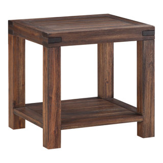 Millstone Modern End Table In Acacia Rustic Brown - Rustic - Side ... with regard to Millstone Modern Coffee Table In Acacia Rustic Brown