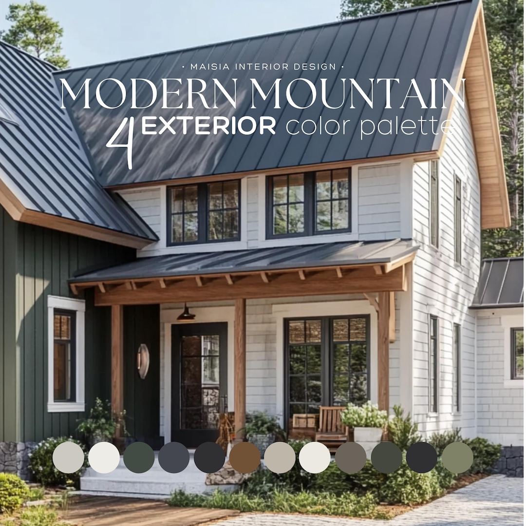 Modern Mountain Exterior Sherwin Williams Paint Palette Modern Neutral ... with regard to Modern House Exterior Elevation Ideas Pictures Color Combinations