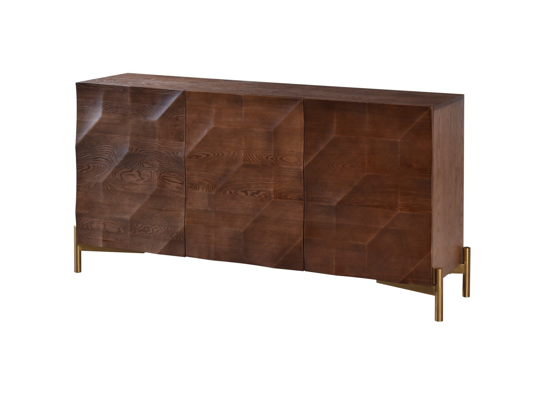Elevate Your Dining Space The Modrest Killeen Modern Gold + Walnut Buffet