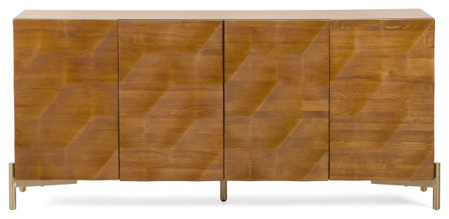 Modrest Killeen Modern Gold + Walnut Buffet - Contemporary - Buffets ... with Elevate Your Dining Space The Modrest Killeen Modern Gold + Walnut Buffet