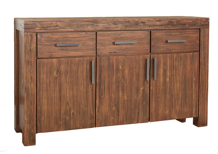 Modus Furniture Meadow Three Drawer Three Door Solid Wood Sideboard, Brick | Modus Furniture ... intended for Modus Oxford 3-Drawer Sideboard, Mineral