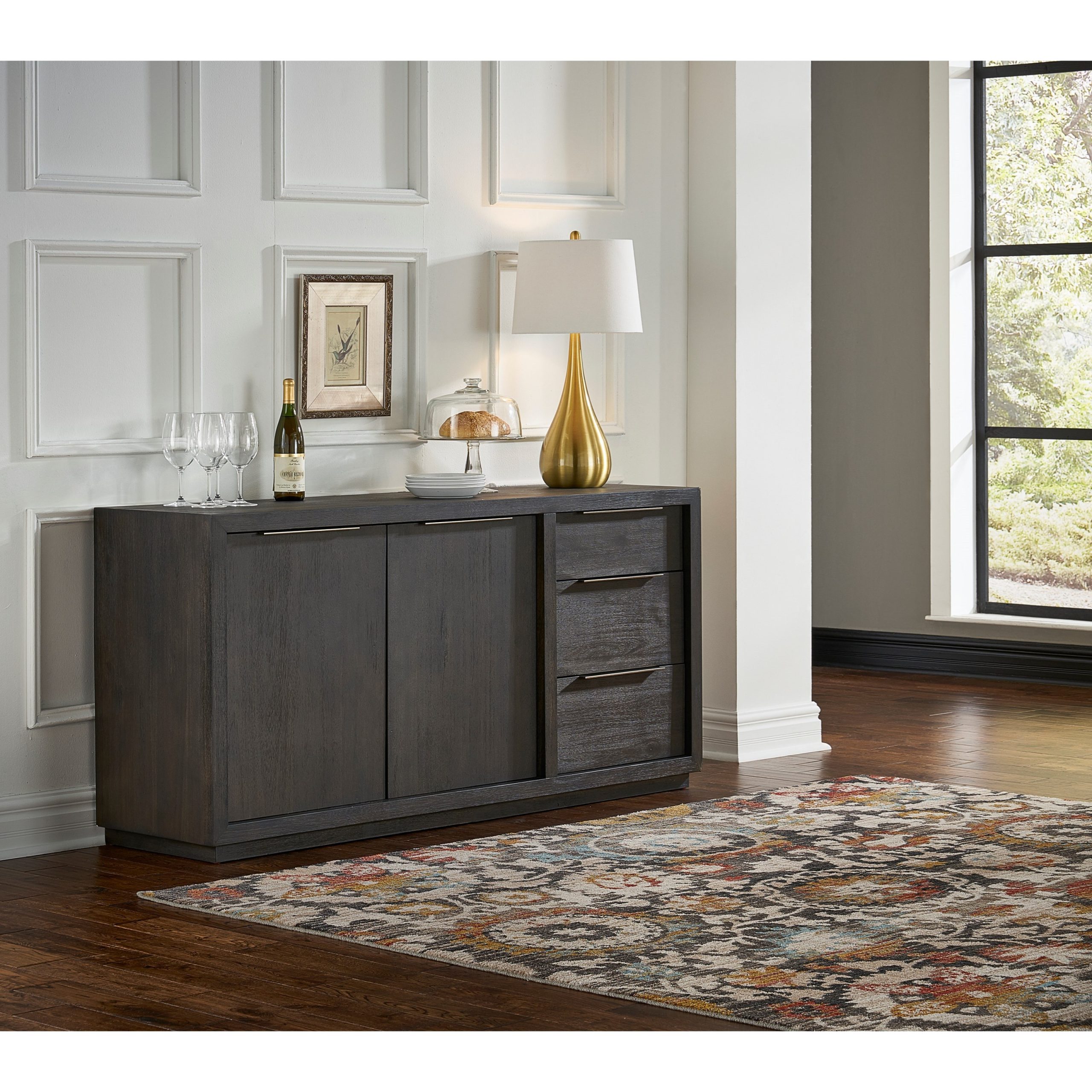 Modus International Oxford Contemporary Sideboard With Drop-Front Drawer | Reeds Furniture ... within Styling Your Home with the Elegant Modus Oxford 3-Drawer Sideboard