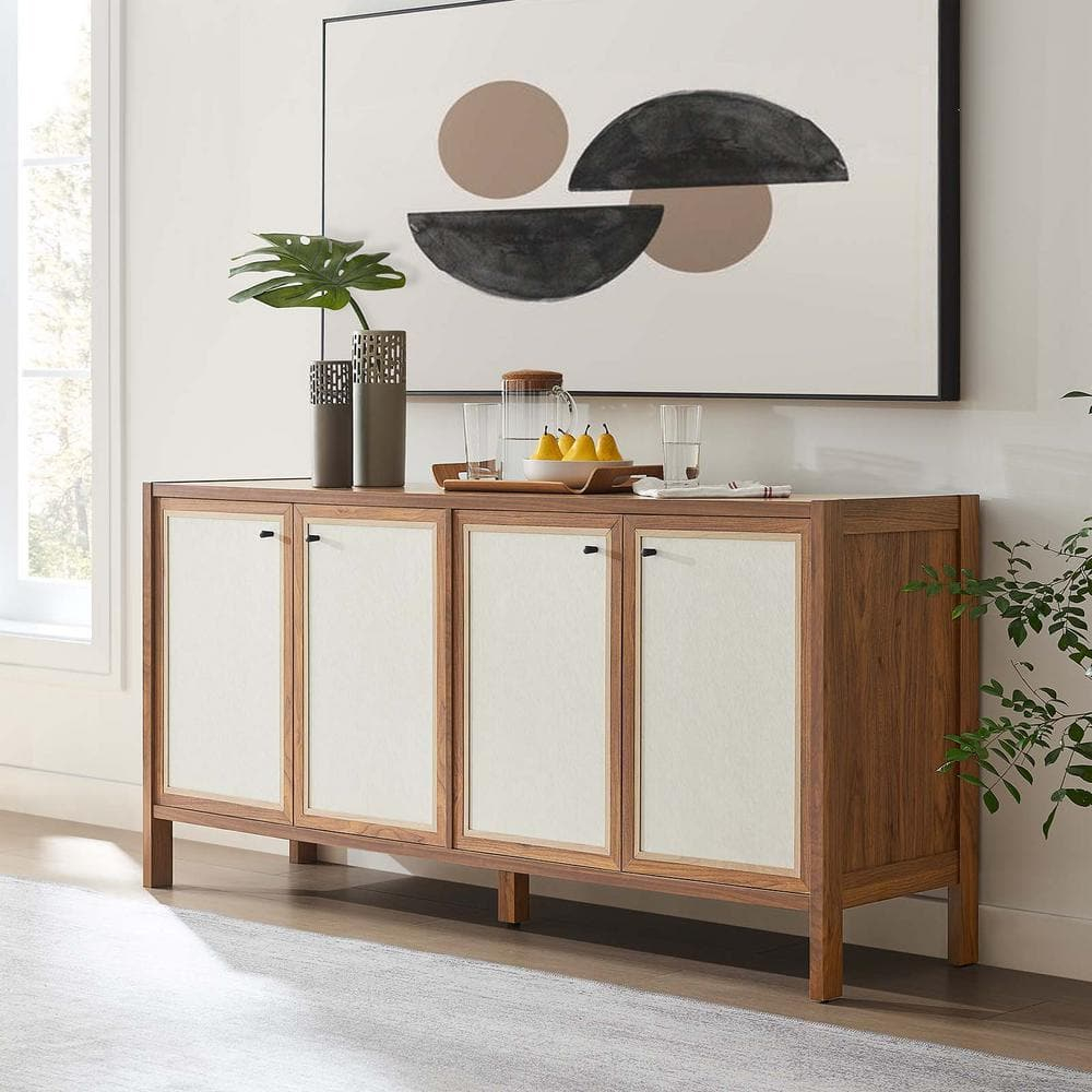 Modway Capri Walnut 31In. Wood Grain Sideboard Storage Cabinet Eei-6616 ... pertaining to Modway Kurtis 59&amp;quot; Modern Style Mdf And Particleboard Sideboard In Walnut
