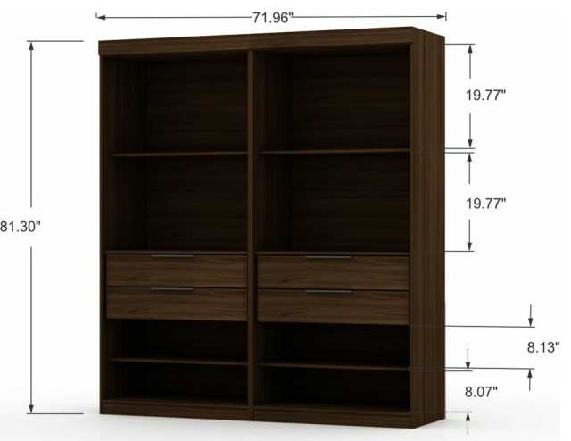 Mulberry Open 2 Sectional Closet Set Of 2, White - Transitional ... for Maximizing Your Space The Versatile Mulberry Open 2 Sectional Wardrobe