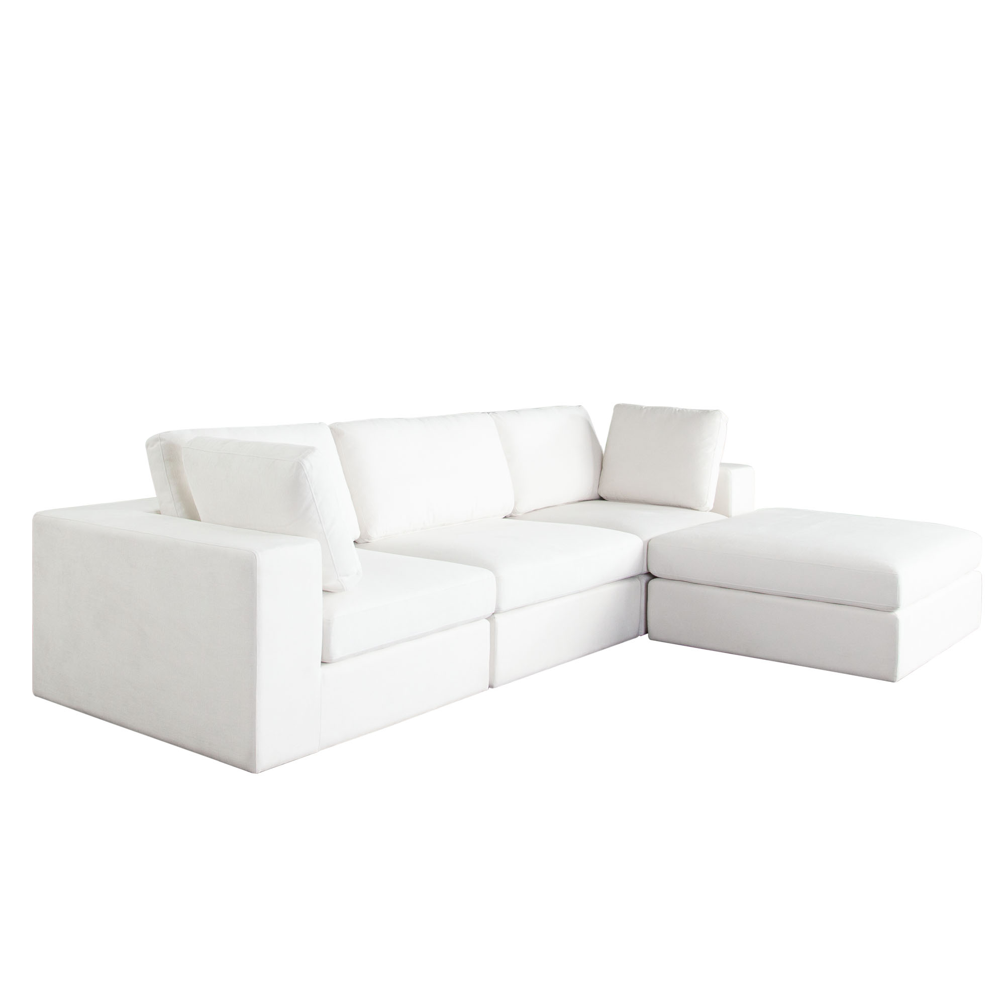 Muse 4Pc Modular Reversible Chaise Sectional In Mist White Performance Fabric By Diamond Sofa ... within Tips for Arranging and Enjoying Your Muse 4PC Reversible Chaise