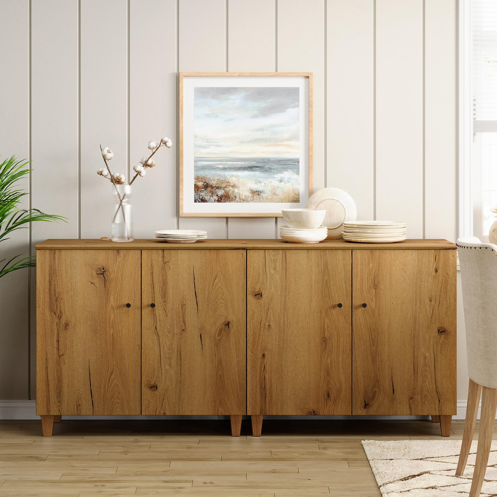 Natural Wood Sideboard Kenston Narrow Wooden Sideboard Natural within Olejo Sideboard, Natural