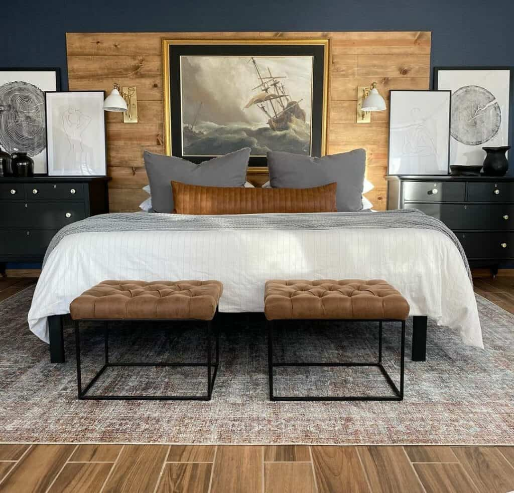 Nautical Bedroom With Natural Wood Accent Wall - Soul &amp;amp; Lane within Wood Accent Wall Ideas For Living Bedroom Dining Kitchen
